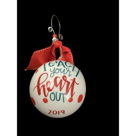 Laura Kirkland Glass Ornament, Glory Haus: “Teach your heart out 2019” - Picture 3 of 5